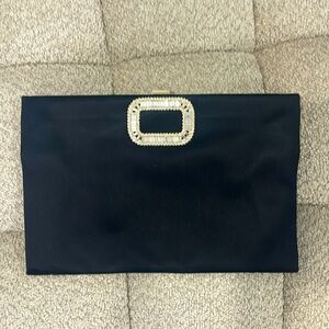 Roger Vivian black Satin clutch bag